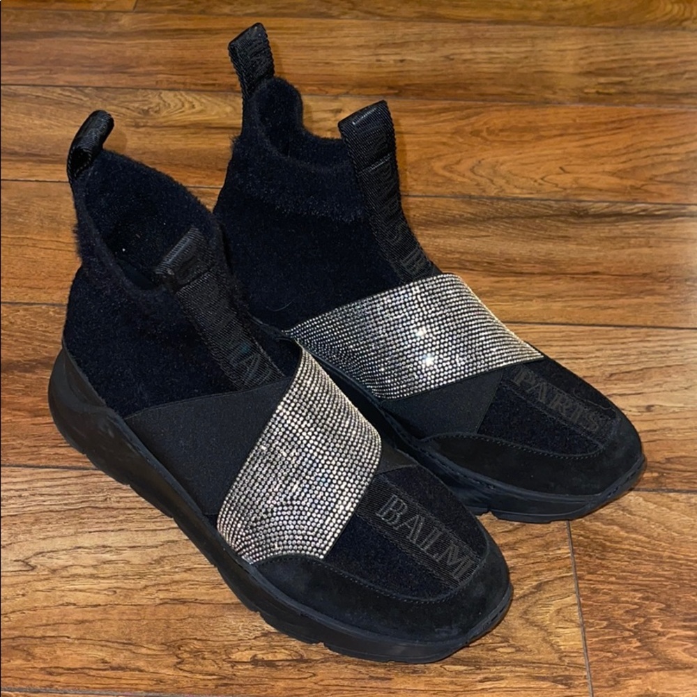 AUTHENTIC Balmain Faust Crystal High Top Sneaker